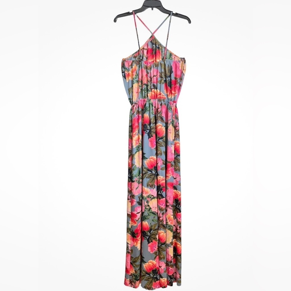 Show Me Your MuMu Womens Jennifer Jumpsuit Floral Sz M Halter Neck Wide Leg